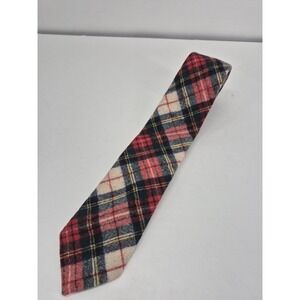 Pendleton Red Green White Tartan Plaid 100% Virgin Wool Men's Tie